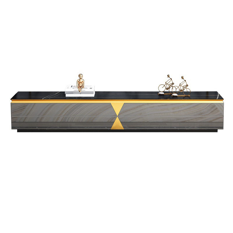 Enclosed Storage TV Media Console Glam TV Stand for Living Room Black Stone Clearhalo 'furn' 'furn_tv_stands_entertainment_centers' 'Furniture' 'Living Room Furniture' 'TV Stands & Entertainment Centers' 'TV Stands & Media Storage Furniture' 'tv_stands_entertainment_centers' 6598160