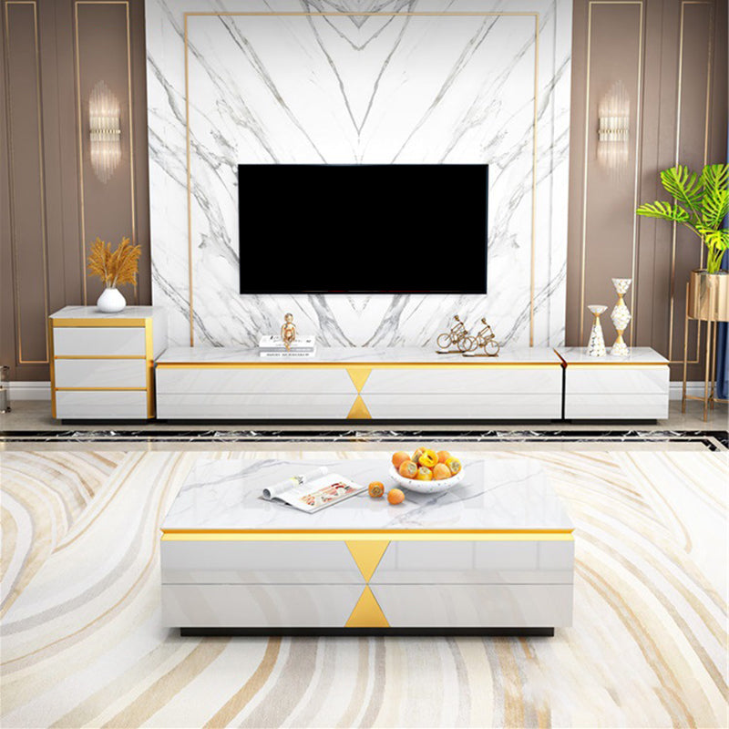 Enclosed Storage TV Media Console Glam TV Stand for Living Room Clearhalo 'furn' 'furn_tv_stands_entertainment_centers' 'Furniture' 'Living Room Furniture' 'TV Stands & Entertainment Centers' 'TV Stands & Media Storage Furniture' 'tv_stands_entertainment_centers' 6598161