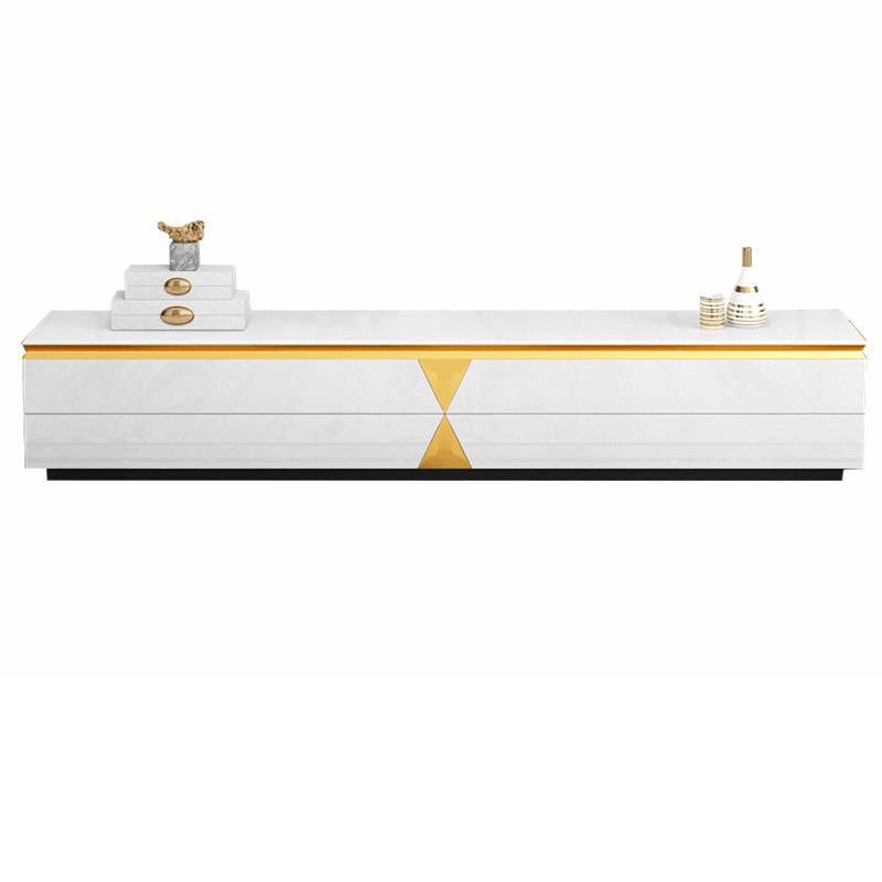 Enclosed Storage TV Media Console Glam TV Stand for Living Room White Glass Clearhalo 'furn' 'furn_tv_stands_entertainment_centers' 'Furniture' 'Living Room Furniture' 'TV Stands & Entertainment Centers' 'TV Stands & Media Storage Furniture' 'tv_stands_entertainment_centers' 6598162