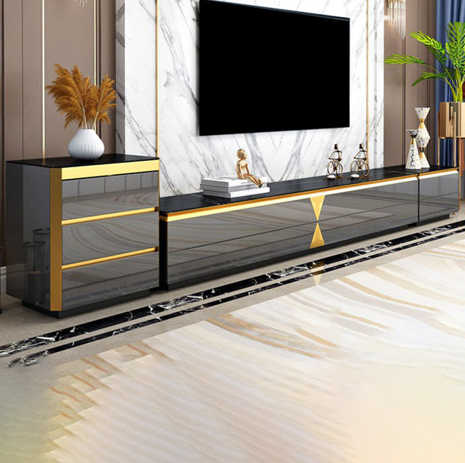 Enclosed Storage TV Media Console Glam TV Stand for Living Room Clearhalo 'furn' 'furn_tv_stands_entertainment_centers' 'Furniture' 'Living Room Furniture' 'TV Stands & Entertainment Centers' 'TV Stands & Media Storage Furniture' 'tv_stands_entertainment_centers' 6598163