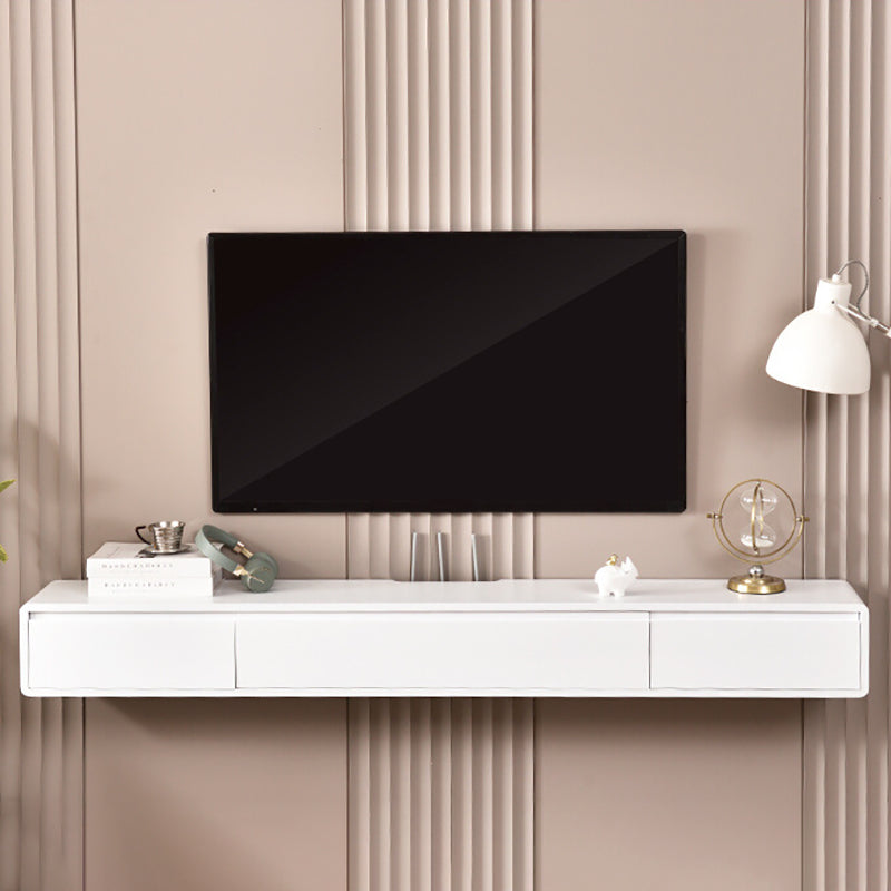 Scandinavian Wood TV Console Wall-mounted TV Media Stand with Storage for Living Room 63"L x 9.5"W x 8"H White Clearhalo 'furn' 'furn_tv_stands_entertainment_centers' 'Furniture' 'Living Room Furniture' 'TV Stands & Entertainment Centers' 'TV Stands & Media Storage Furniture' 'tv_stands_entertainment_centers' 6598191