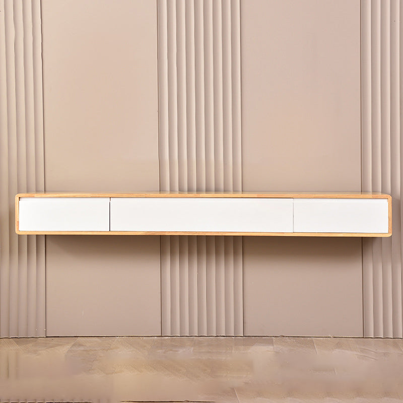 Scandinavian Wood TV Console Wall-mounted TV Media Stand with Storage for Living Room Natural Wood White Clearhalo 'furn' 'furn_tv_stands_entertainment_centers' 'Furniture' 'Living Room Furniture' 'TV Stands & Entertainment Centers' 'TV Stands & Media Storage Furniture' 'tv_stands_entertainment_centers' 6598192