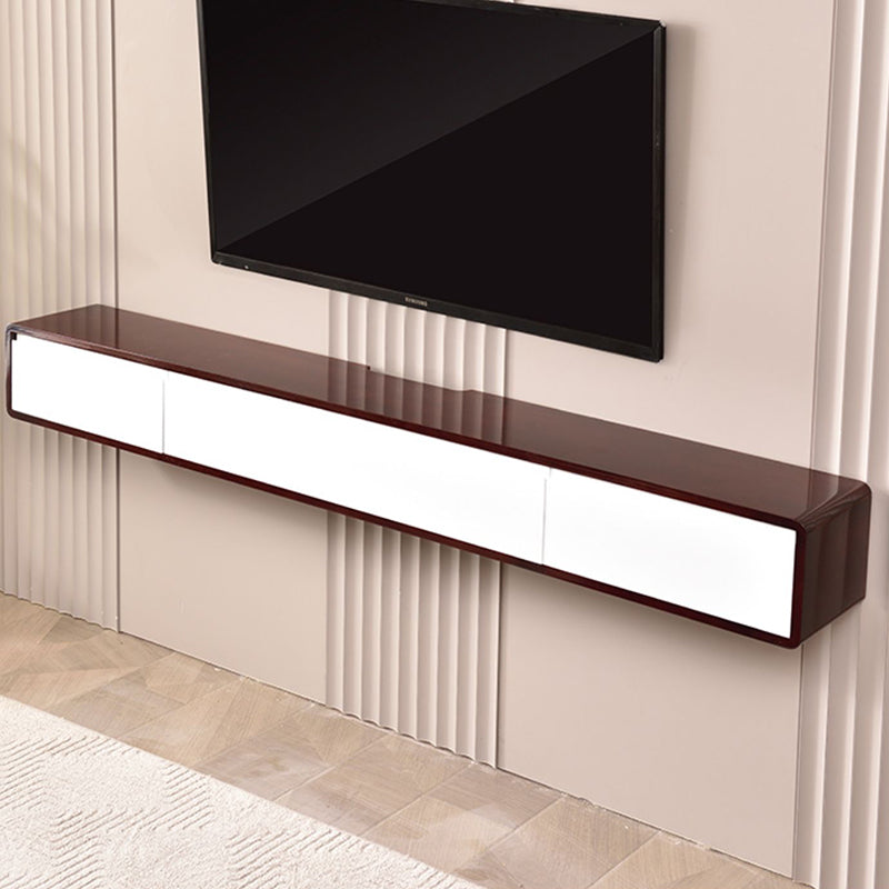 Scandinavian Wood TV Console Wall-mounted TV Media Stand with Storage for Living Room 71"L x 9.5"W x 8"H Black-White Clearhalo 'furn' 'furn_tv_stands_entertainment_centers' 'Furniture' 'Living Room Furniture' 'TV Stands & Entertainment Centers' 'TV Stands & Media Storage Furniture' 'tv_stands_entertainment_centers' 6598194