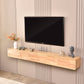 Scandinavian Wood TV Console Wall-mounted TV Media Stand with Storage for Living Room 71"L x 9.5"W x 8"H Wood Clearhalo 'furn' 'furn_tv_stands_entertainment_centers' 'Furniture' 'Living Room Furniture' 'TV Stands & Entertainment Centers' 'TV Stands & Media Storage Furniture' 'tv_stands_entertainment_centers' 6598198