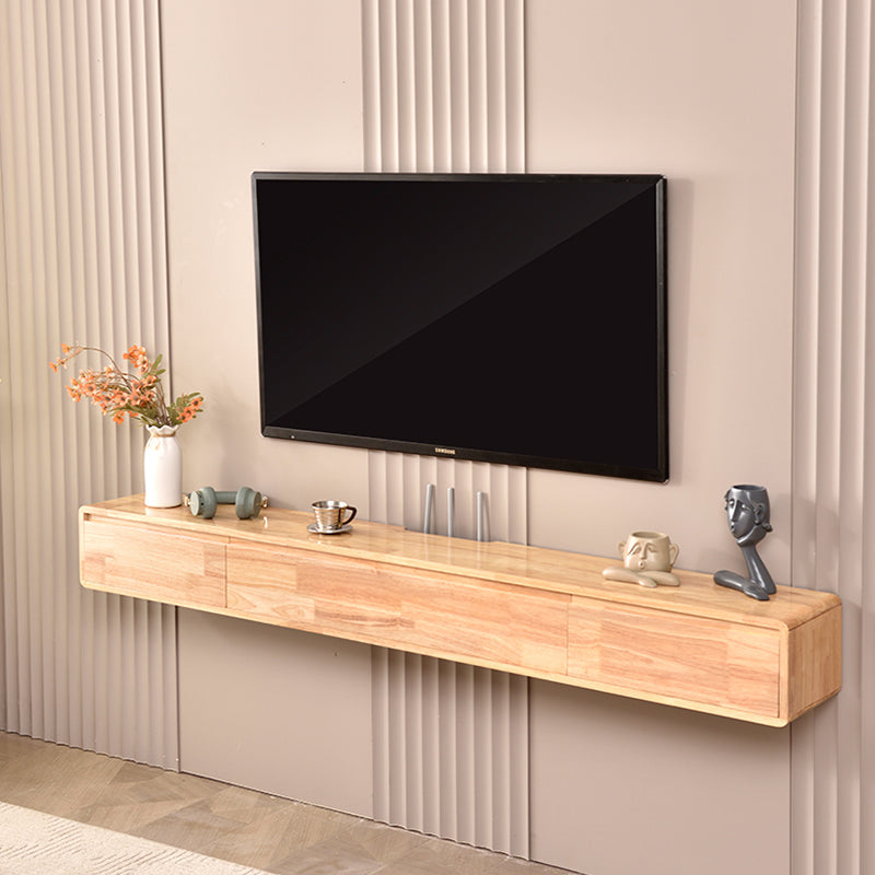 Scandinavian Wood TV Console Wall-mounted TV Media Stand with Storage for Living Room 71"L x 9.5"W x 8"H Wood Clearhalo 'furn' 'furn_tv_stands_entertainment_centers' 'Furniture' 'Living Room Furniture' 'TV Stands & Entertainment Centers' 'TV Stands & Media Storage Furniture' 'tv_stands_entertainment_centers' 6598198