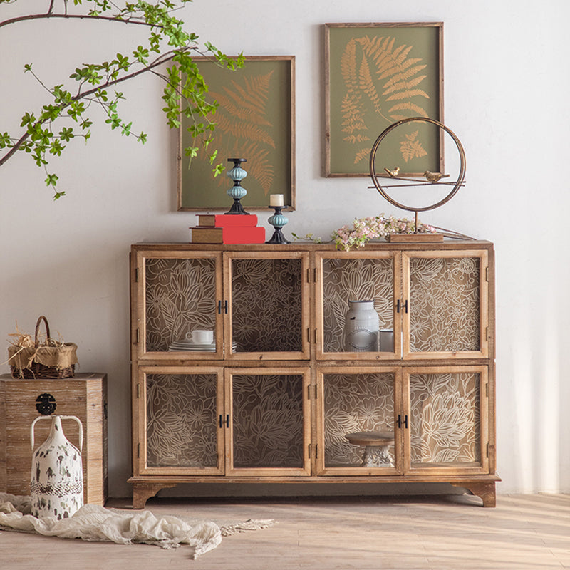 Traditional Oil Oak Curio Cabinet Glass Doors Hutch Buffet with Doors https: res.litfad.com site img item 2022 11 04 6598292 1200x1200.jpg Clearhalo 'Display & China Cabinets' 'display_china_cabinets' 'furn' 'furn_display_china_cabinets' 'Furniture' 'Kitchen & Dining Furniture' 6598292