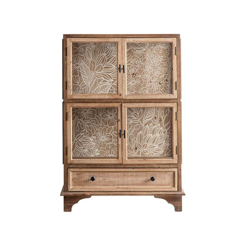 Traditional Oil Oak Curio Cabinet Glass Doors Hutch Buffet with Doors Clearhalo 'Display & China Cabinets' 'display_china_cabinets' 'furn' 'furn_display_china_cabinets' 'Furniture' 'Kitchen & Dining Furniture' 6598295