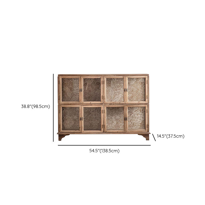 Traditional Oil Oak Curio Cabinet Glass Doors Hutch Buffet with Doors Clearhalo 'Display & China Cabinets' 'display_china_cabinets' 'furn' 'furn_display_china_cabinets' 'Furniture' 'Kitchen & Dining Furniture' 6598303