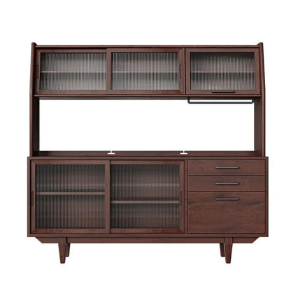 Porte di vetro contemporanea pranzo Hutch Pine Hutch a buffet