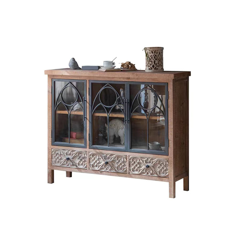 Traditional Display Stand Solid Wood Hutch Cabinet with Doors for Dining Room https: res.litfad.com site img item 2022 11 08 6598325 1200x1200.jpg Clearhalo 'Display & China Cabinets' 'display_china_cabinets' 'furn' 'furn_display_china_cabinets' 'Furniture' 'Kitchen & Dining Furniture' 6598325