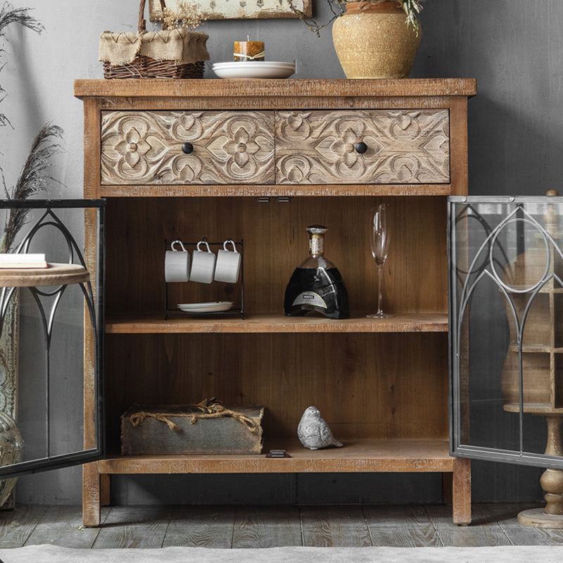 Traditional Display Stand Solid Wood Hutch Cabinet with Doors for Dining Room Clearhalo 'Display & China Cabinets' 'display_china_cabinets' 'furn' 'furn_display_china_cabinets' 'Furniture' 'Kitchen & Dining Furniture' 6598335