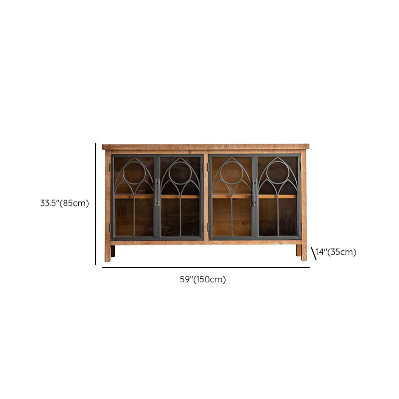 Traditional Display Stand Solid Wood Hutch Cabinet with Doors for Dining Room Clearhalo 'Display & China Cabinets' 'display_china_cabinets' 'furn' 'furn_display_china_cabinets' 'Furniture' 'Kitchen & Dining Furniture' 6598340