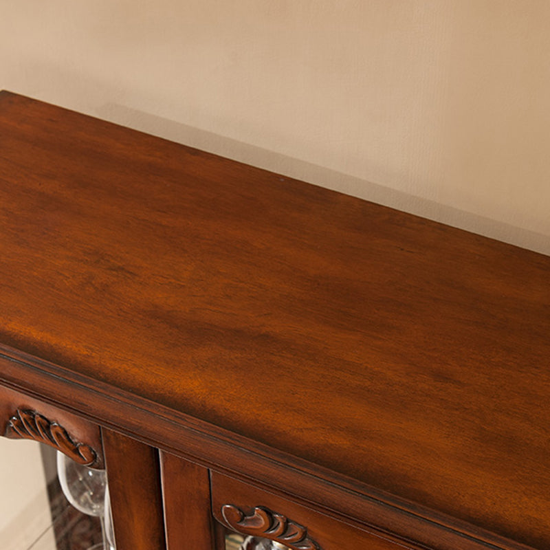 Traditional Curio Cabinet Birch Hutch Cabinet with Doors for Living Room Clearhalo 'Display & China Cabinets' 'display_china_cabinets' 'furn' 'furn_display_china_cabinets' 'Furniture' 'Kitchen & Dining Furniture' 6598355