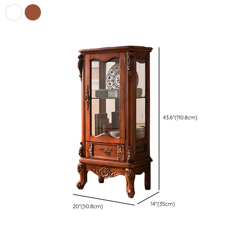 Traditional Curio Cabinet Birch Hutch Cabinet with Doors for Living Room Clearhalo 'Display & China Cabinets' 'display_china_cabinets' 'furn' 'furn_display_china_cabinets' 'Furniture' 'Kitchen & Dining Furniture' 6598359