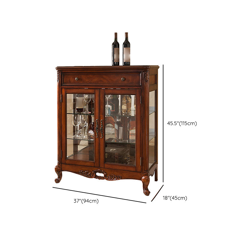 Traditional Curio Cabinet Birch Hutch Cabinet with Doors for Living Room Clearhalo 'Display & China Cabinets' 'display_china_cabinets' 'furn' 'furn_display_china_cabinets' 'Furniture' 'Kitchen & Dining Furniture' 6598361