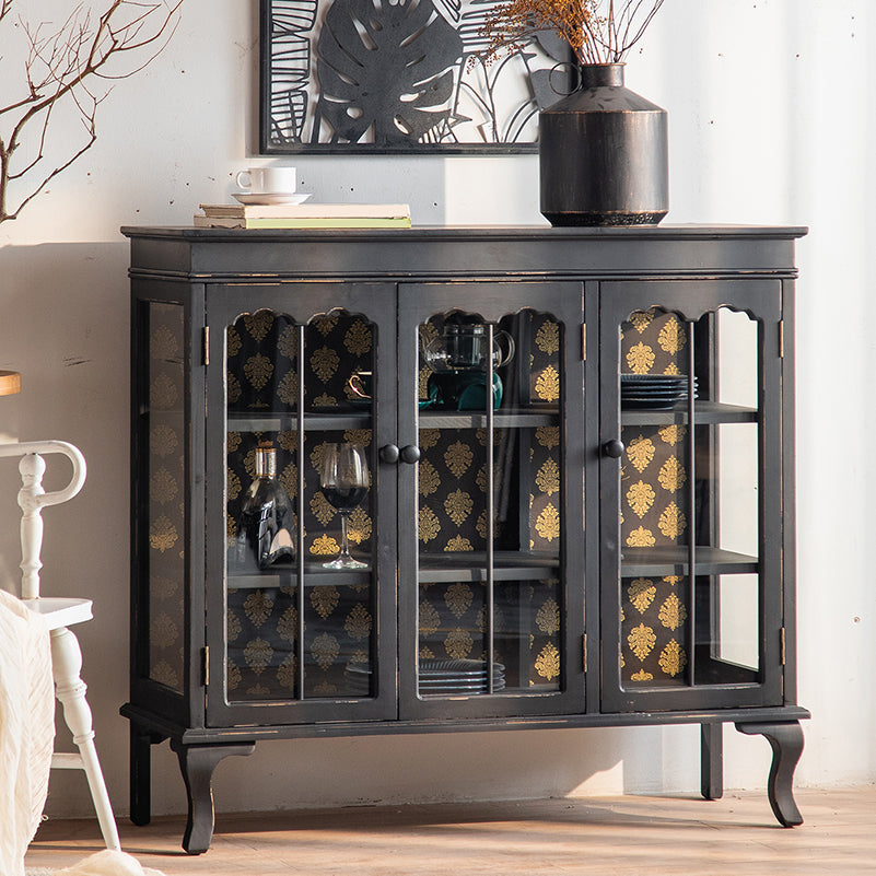 Curio tradizionale Curio Curio Armadietto Porte in vetro a buffet con porte