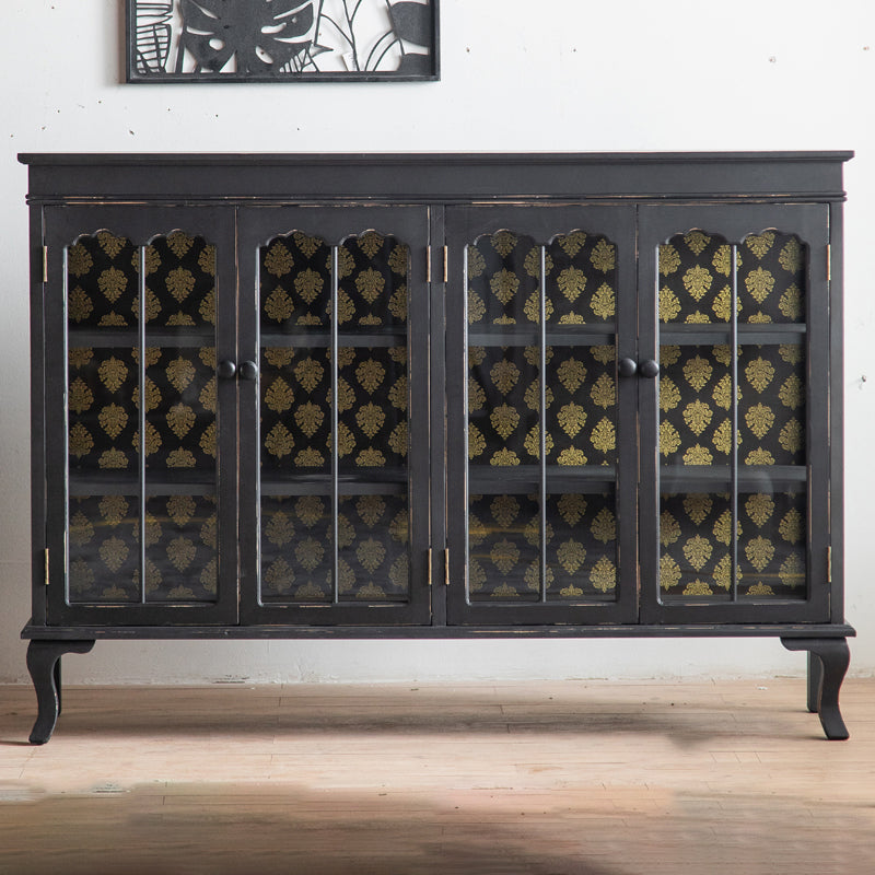 Curio tradizionale Curio Curio Armadietto Porte in vetro a buffet con porte