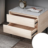 Stone Bed Nightstand Contemporary Bedside Cabinet with Drawers