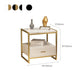 Marble Bed Nightstand Open Storage Bedside Cabinet with Drawer