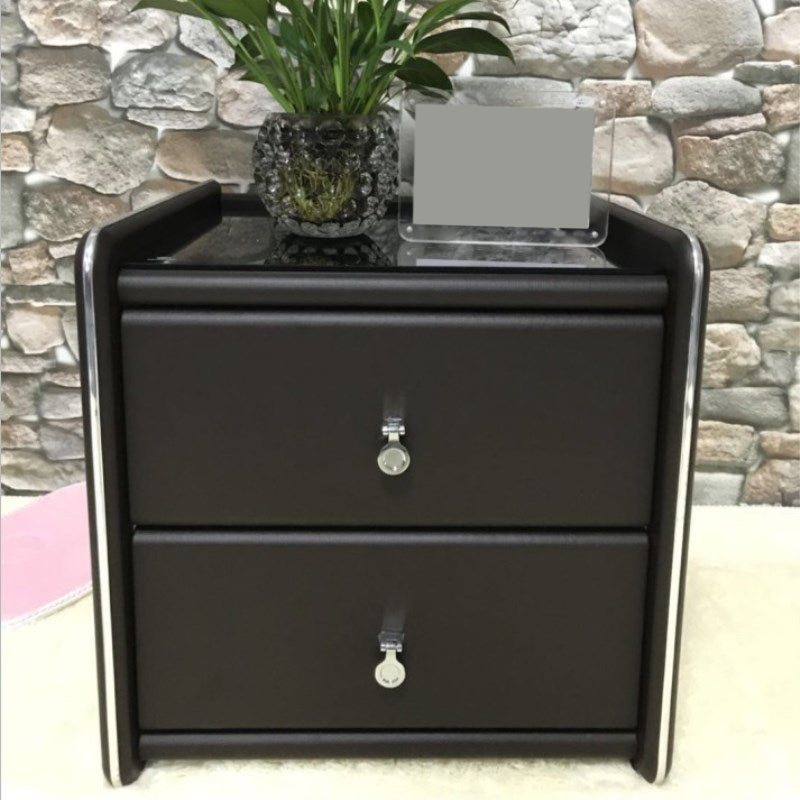 Glasbett Nachttisch zeitgenössischer Nachtschrank mit Schubladen