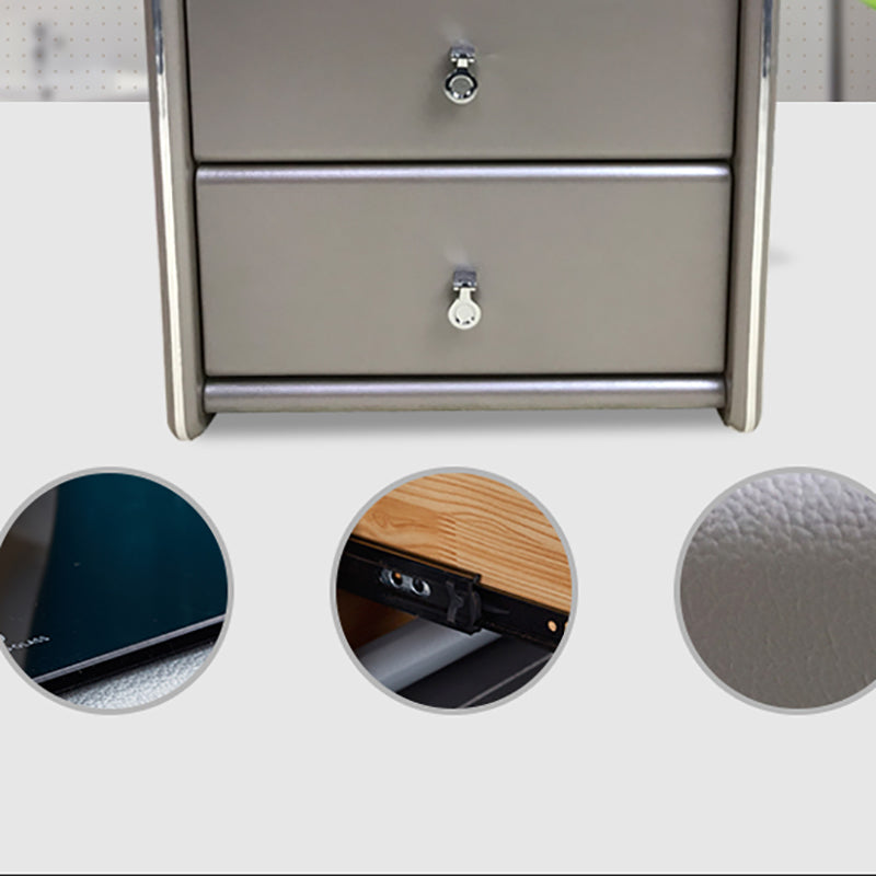 Glasbett Nachttisch zeitgenössischer Nachtschrank mit Schubladen