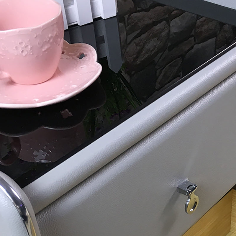 Glasbett Nachttisch zeitgenössischer Nachtschrank mit Schubladen