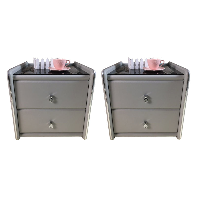 Glasbett Nachttisch zeitgenössischer Nachtschrank mit Schubladen