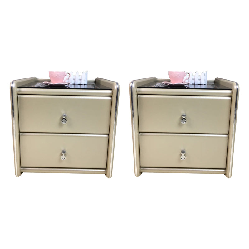 Glasbett Nachttisch zeitgenössischer Nachtschrank mit Schubladen