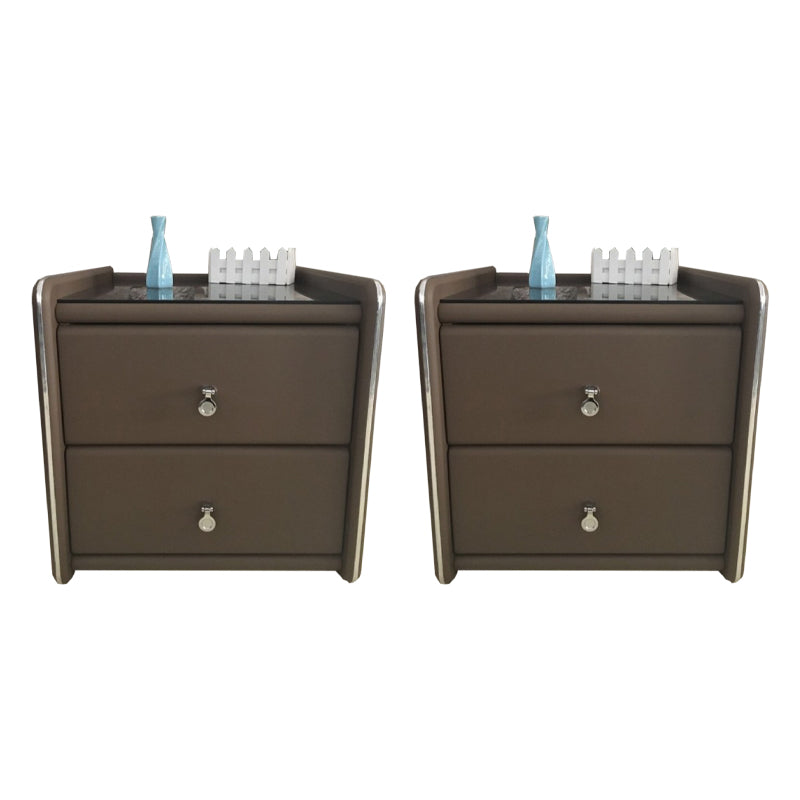 Glasbett Nachttisch zeitgenössischer Nachtschrank mit Schubladen