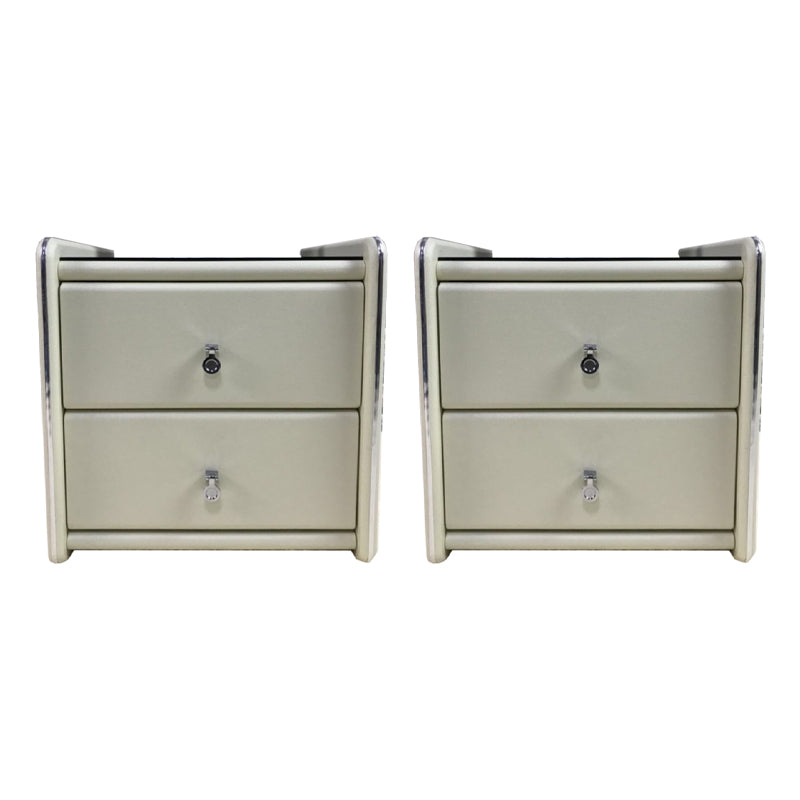 Glasbett Nachttisch zeitgenössischer Nachtschrank mit Schubladen