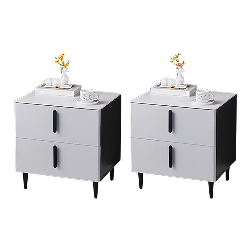 Steinakzentisch Nachttisch zeitgenössischer Nachttisch mit 2 Schubladen