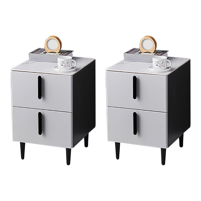 Steinakzentisch Nachttisch zeitgenössischer Nachttisch mit 2 Schubladen