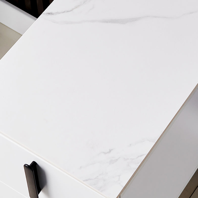 Steinakzentisch Nachttisch zeitgenössischer Nachttisch mit 2 Schubladen