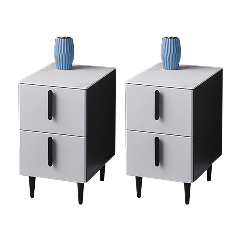 Steinakzentisch Nachttisch zeitgenössischer Nachttisch mit 2 Schubladen