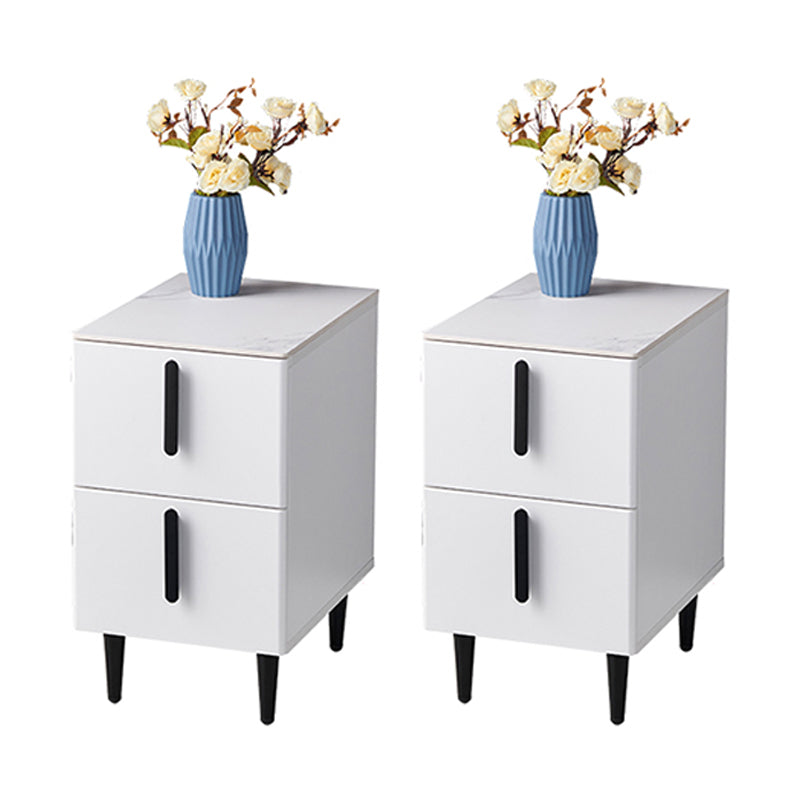 Steinakzentisch Nachttisch zeitgenössischer Nachttisch mit 2 Schubladen