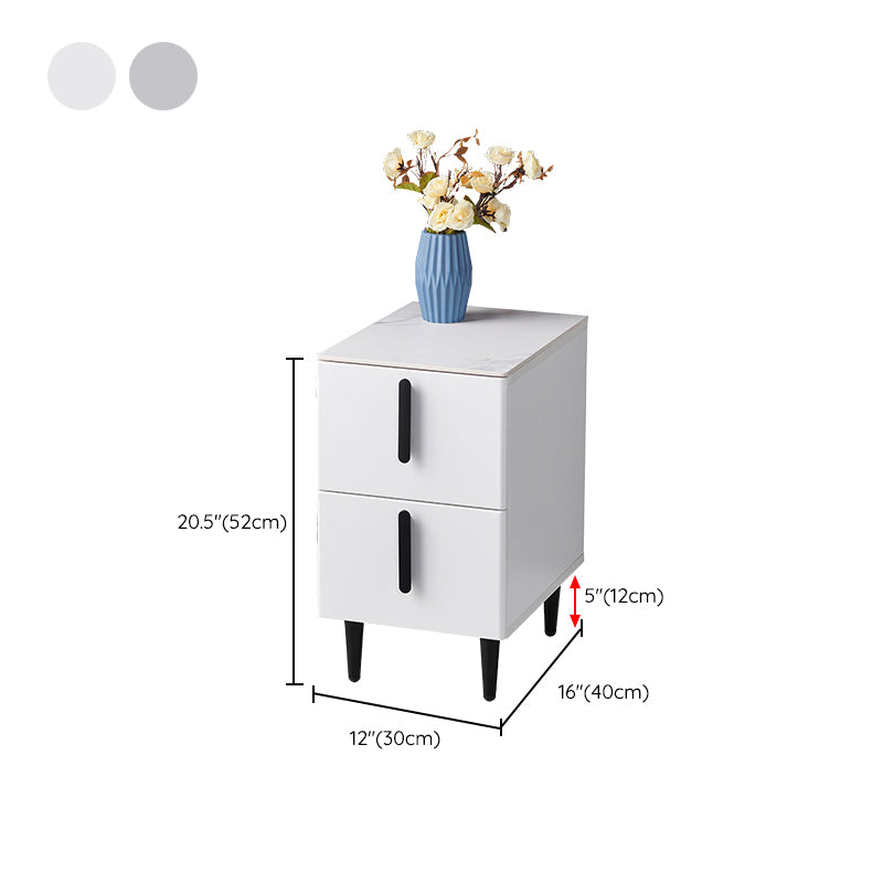 Steinakzentisch Nachttisch zeitgenössischer Nachttisch mit 2 Schubladen