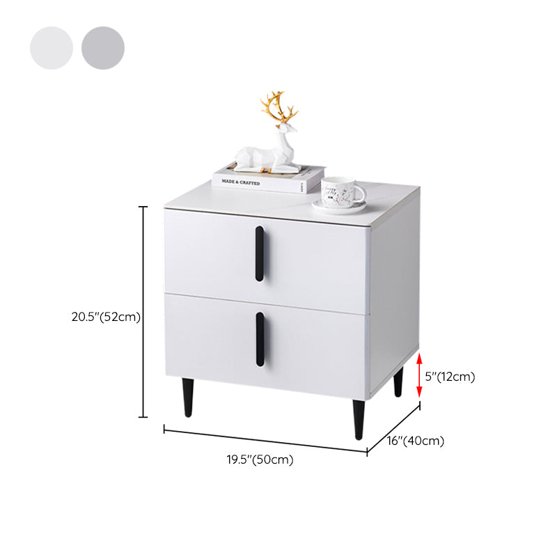 Steinakzentisch Nachttisch zeitgenössischer Nachttisch mit 2 Schubladen