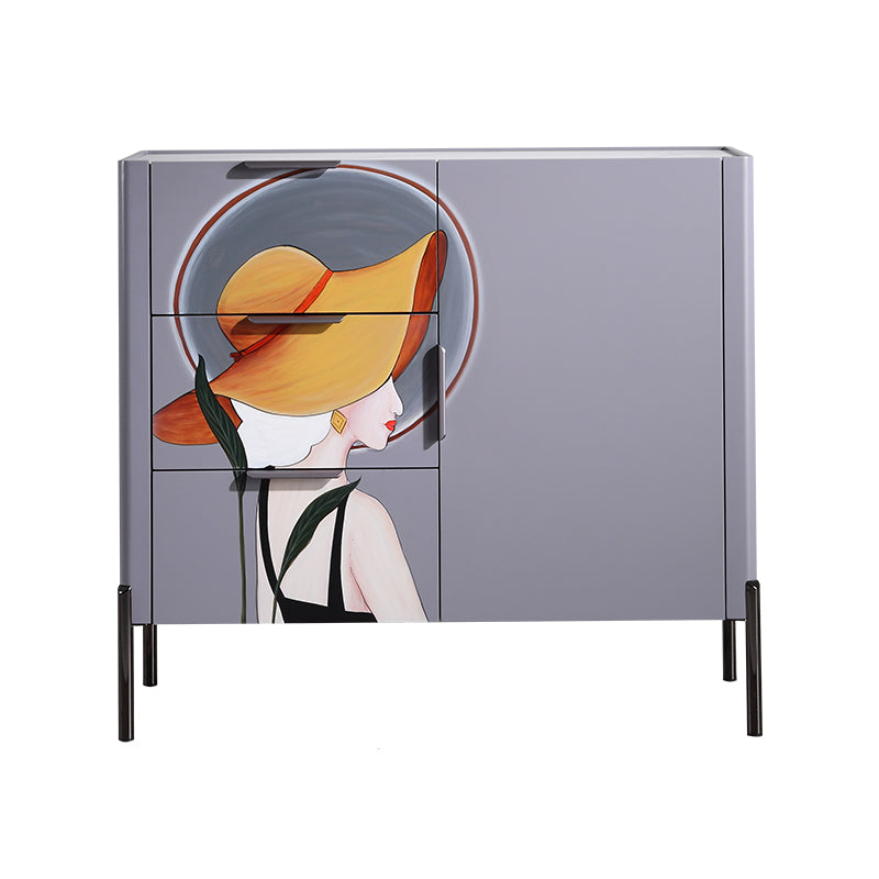15.6-inch Width Modern Storage Chest Dresser Stone Storage Chest 39"L x 16"W x 35"H Grey Clearhalo 'Bedroom Furniture' 'Dressers & Chests' 'dressers_chests' 'furn' 'furn_dressers_chests' 'Furniture' 6598740