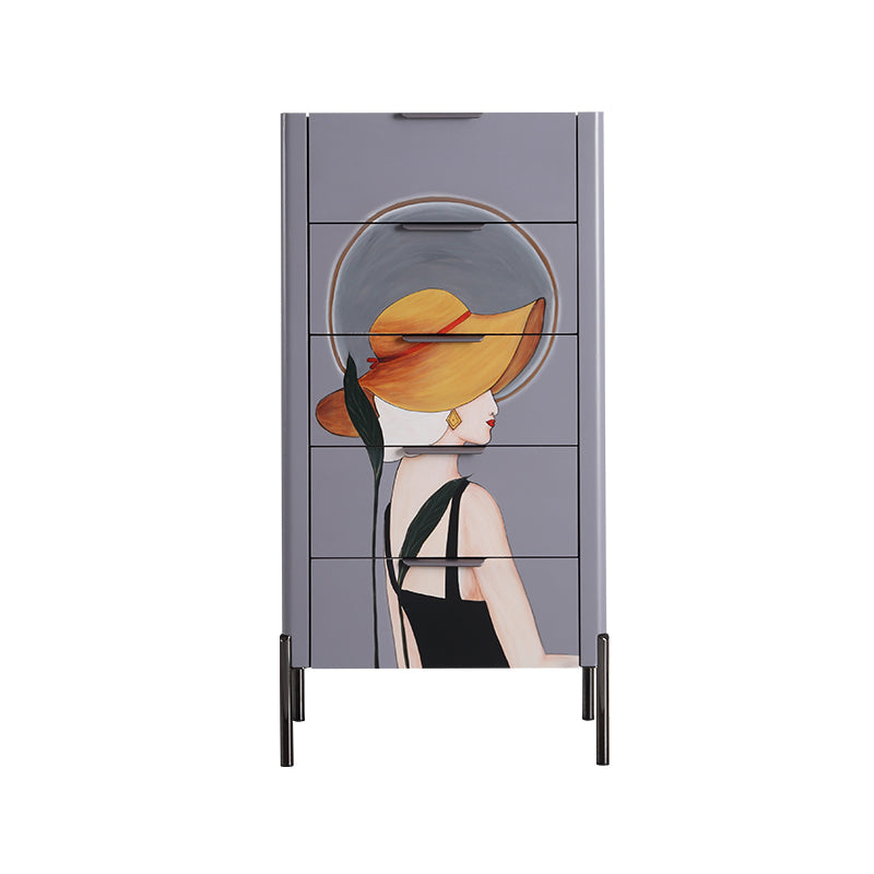 15.6-inch Width Modern Storage Chest Dresser Stone Storage Chest 21"L x 16"W x 33"H Grey Clearhalo 'Bedroom Furniture' 'Dressers & Chests' 'dressers_chests' 'furn' 'furn_dressers_chests' 'Furniture' 6598752