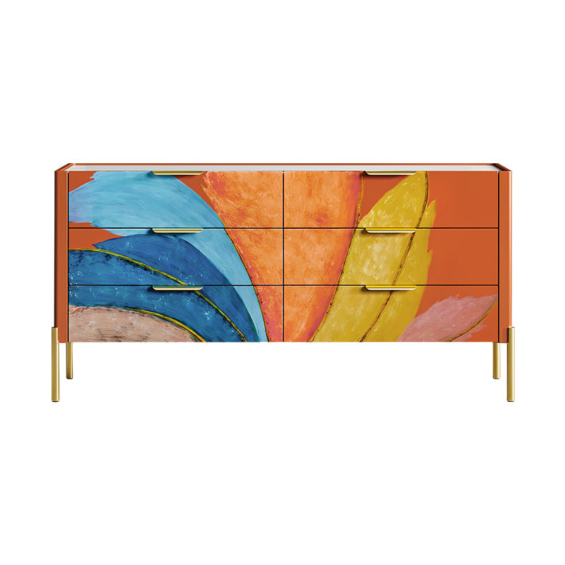 15.6-inch Width Modern Storage Chest Dresser Stone Storage Chest 59"L x 16"W x 30"H Orange Clearhalo 'Bedroom Furniture' 'Dressers & Chests' 'dressers_chests' 'furn' 'furn_dressers_chests' 'Furniture' 6598761
