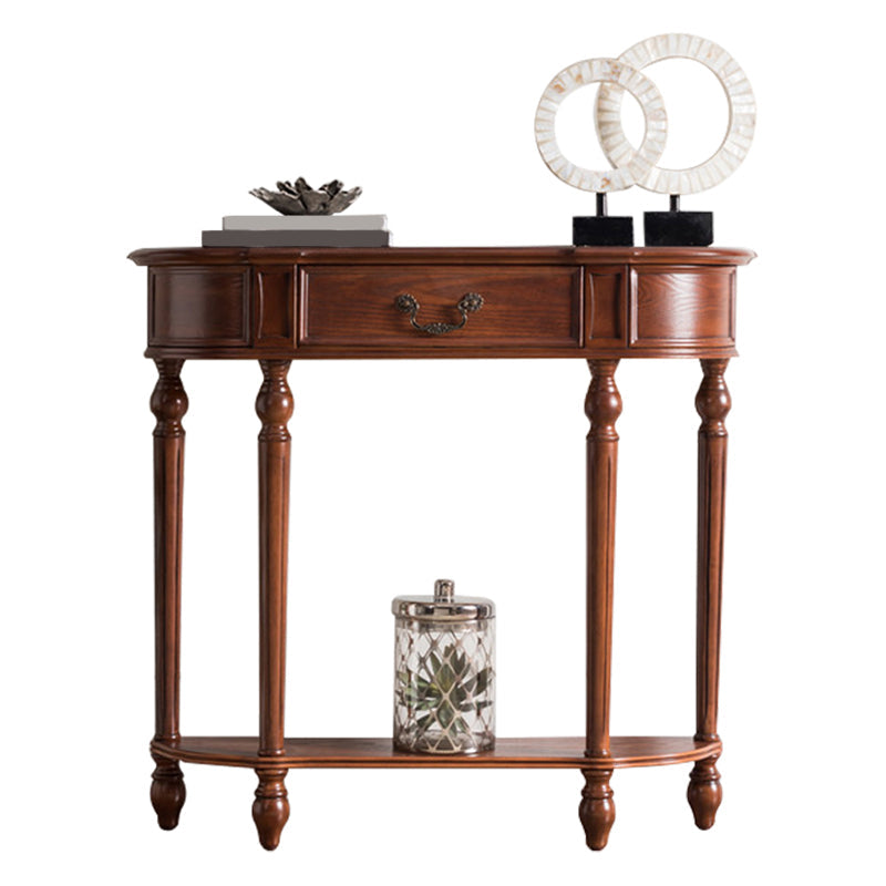 Victorian Rubber Wood End Table Free Form Sofa Console Table for Hall Clearhalo 'Console Tables' 'console_tables' 'Entry & Mudroom Furniture' 'furn' 'furn_console_tables' 'Furniture' 6598875