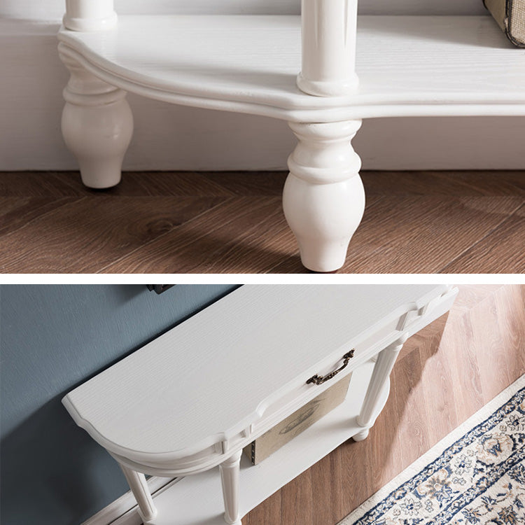 Victorian Rubber Wood End Table Free Form Sofa Console Table for Hall Clearhalo 'Console Tables' 'console_tables' 'Entry & Mudroom Furniture' 'furn' 'furn_console_tables' 'Furniture' 6598877