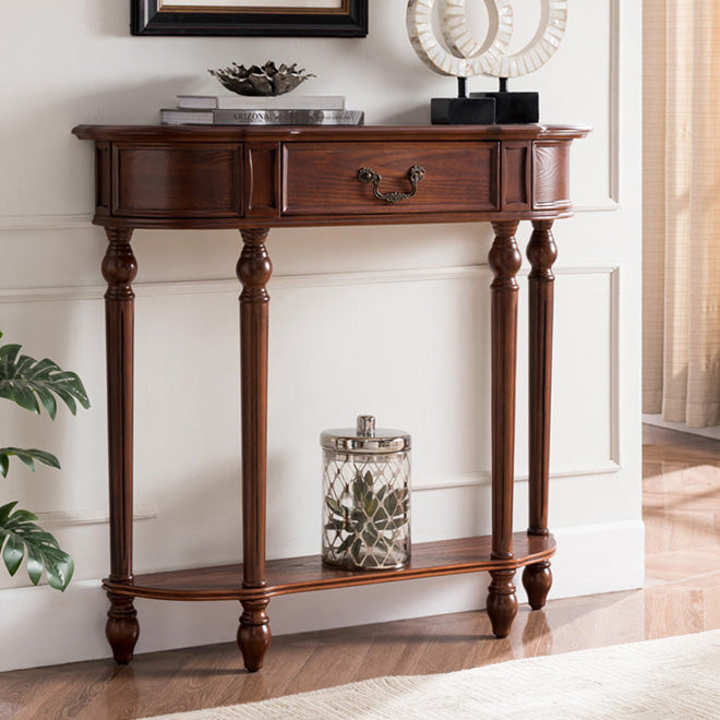 Victorian Rubber Wood End Table Free Form Sofa Console Table for Hall Clearhalo 'Console Tables' 'console_tables' 'Entry & Mudroom Furniture' 'furn' 'furn_console_tables' 'Furniture' 6598882