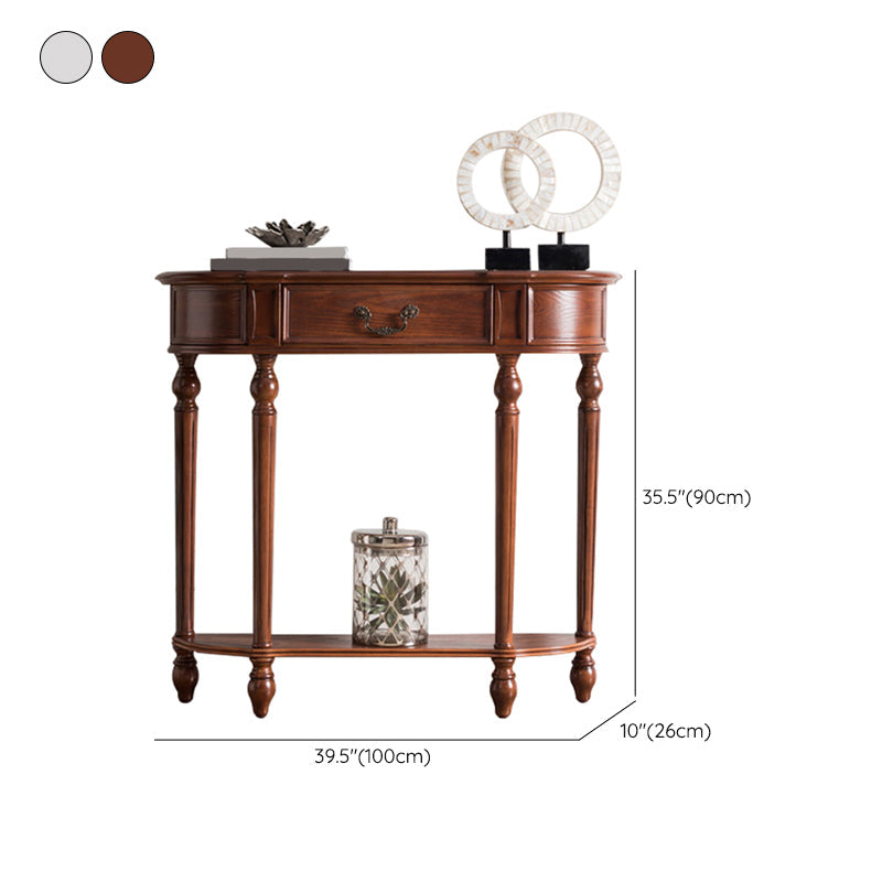 Victorian Rubber Wood End Table Free Form Sofa Console Table for Hall Clearhalo 'Console Tables' 'console_tables' 'Entry & Mudroom Furniture' 'furn' 'furn_console_tables' 'Furniture' 6598885