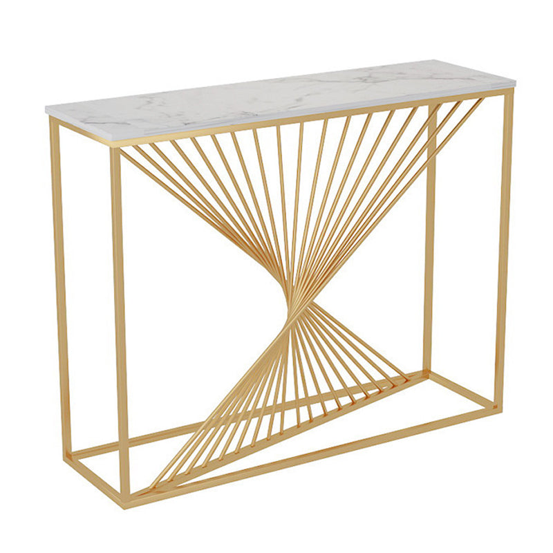 Tavolo accento console glam antico tavolo da console rettangolo in marmo