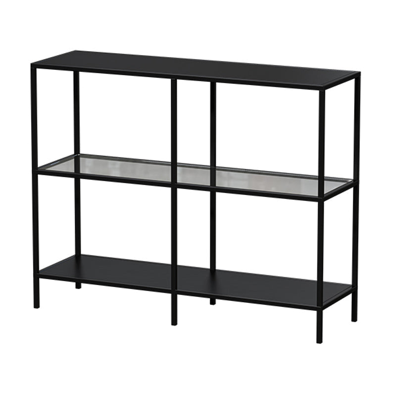 Contemporary Rectangle Console Accent Table Antique Finish Console Sofa Table in Metal 39"L x 12"W x 31"H Black Clearhalo 'Console Tables' 'console_tables' 'Entry & Mudroom Furniture' 'furn' 'furn_console_tables' 'Furniture' 6598930
