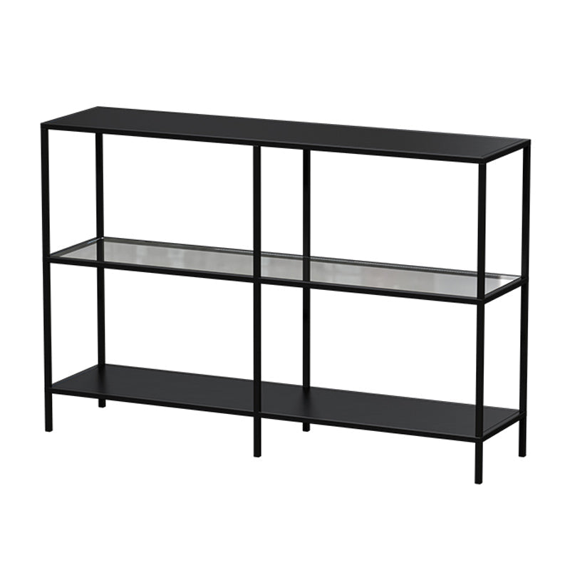 Contemporary Rectangle Console Accent Table Antique Finish Console Sofa Table in Metal 47"L x 12"W x 31"H Black Clearhalo 'Console Tables' 'console_tables' 'Entry & Mudroom Furniture' 'furn' 'furn_console_tables' 'Furniture' 6598932