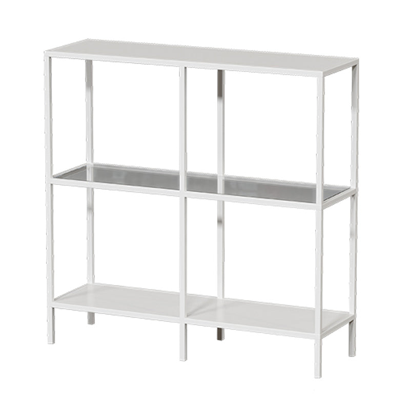 Contemporary Rectangle Console Accent Table Antique Finish Console Sofa Table in Metal 31.5"L x 9.8"W x 31.5"H White Clearhalo 'Console Tables' 'console_tables' 'Entry & Mudroom Furniture' 'furn' 'furn_console_tables' 'Furniture' 6598936