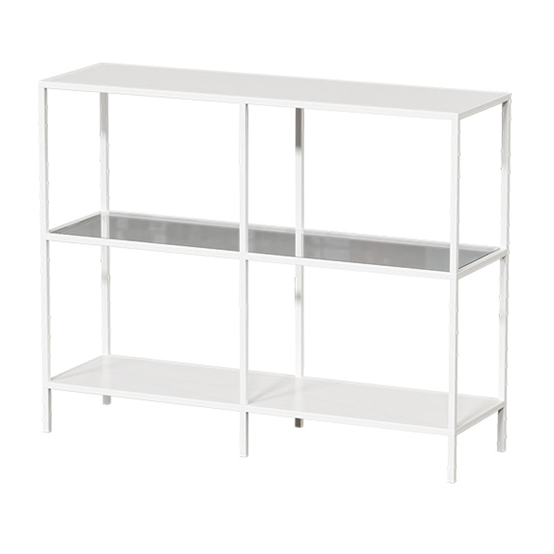 Contemporary Rectangle Console Accent Table Antique Finish Console Sofa Table in Metal 39"L x 12"W x 31"H White Clearhalo 'Console Tables' 'console_tables' 'Entry & Mudroom Furniture' 'furn' 'furn_console_tables' 'Furniture' 6598938