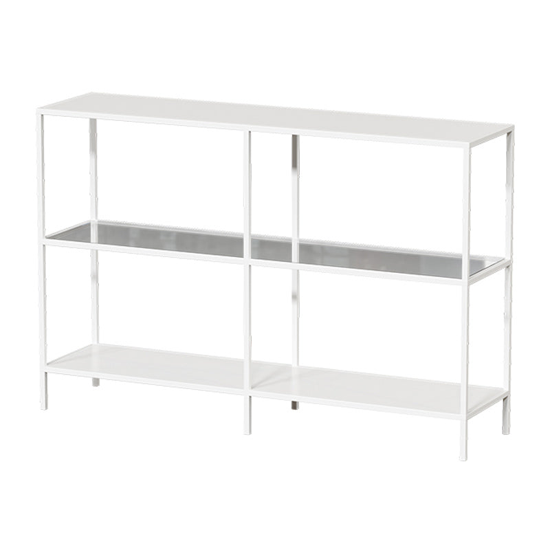 Contemporary Rectangle Console Accent Table Antique Finish Console Sofa Table in Metal 47"L x 12"W x 31"H White Clearhalo 'Console Tables' 'console_tables' 'Entry & Mudroom Furniture' 'furn' 'furn_console_tables' 'Furniture' 6598941